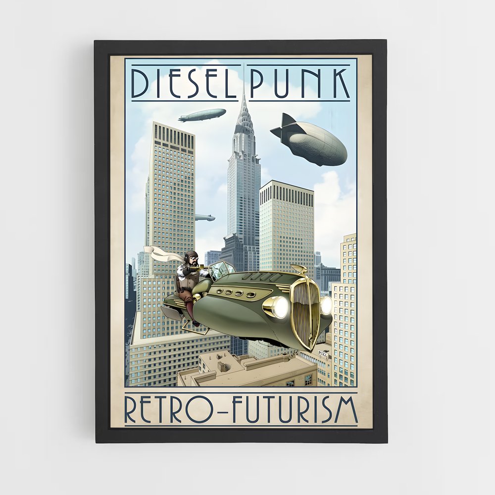 Poster captivant rétro futuriste – affiche Espace rétro (vue 2)